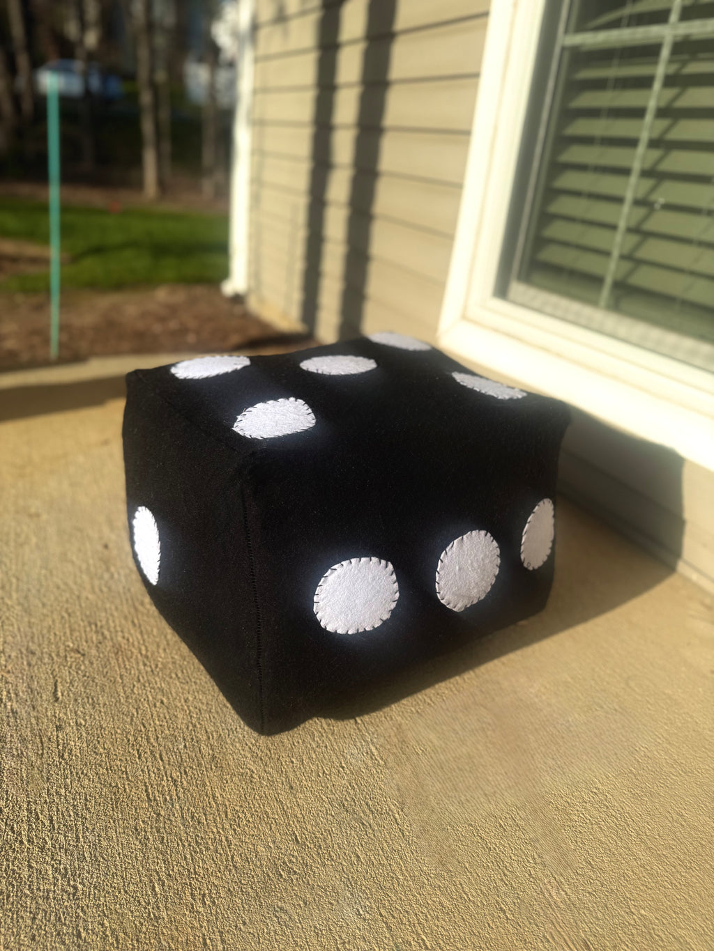 B&W Dice Ottoman