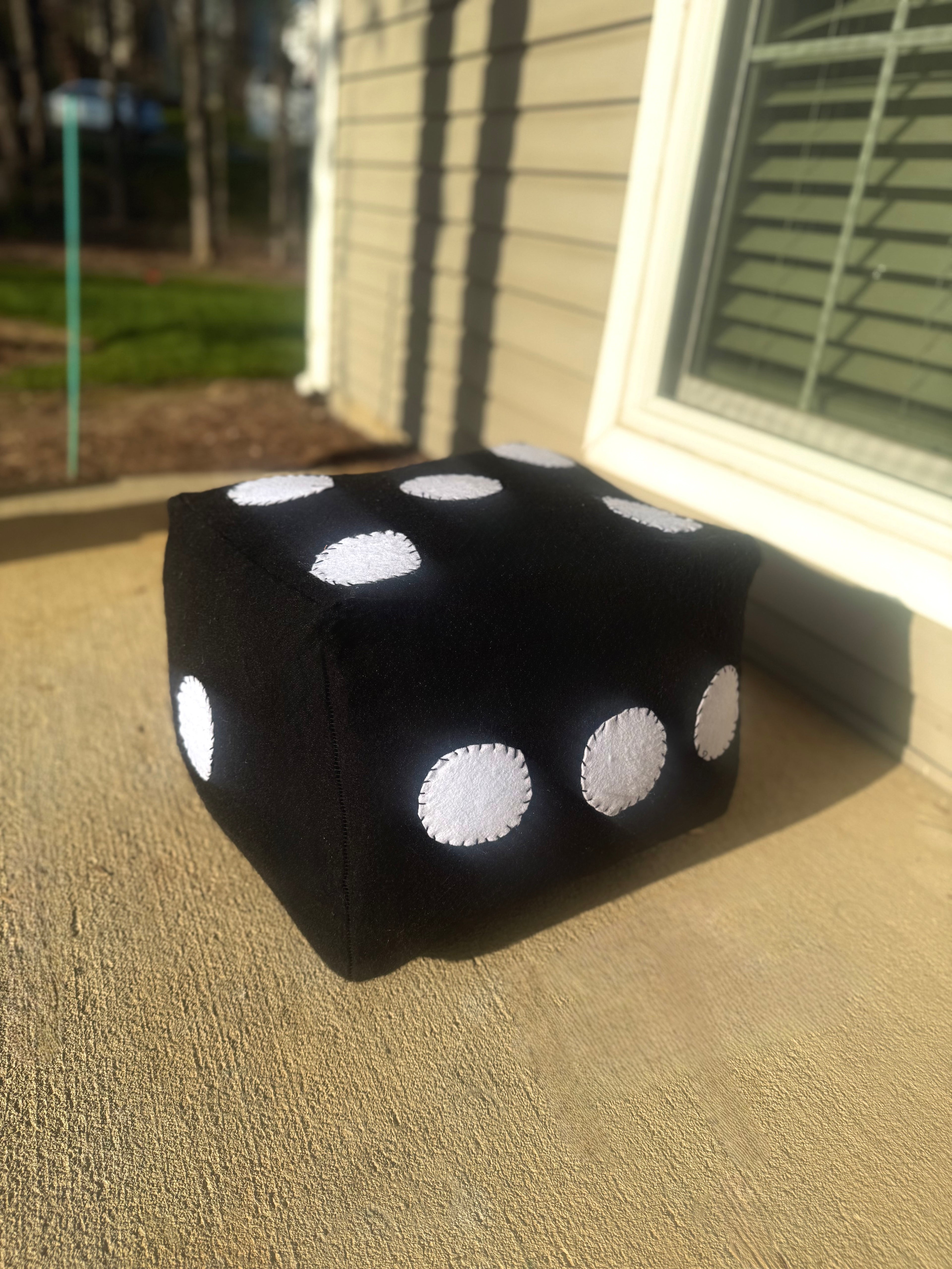 B&W Dice Ottoman