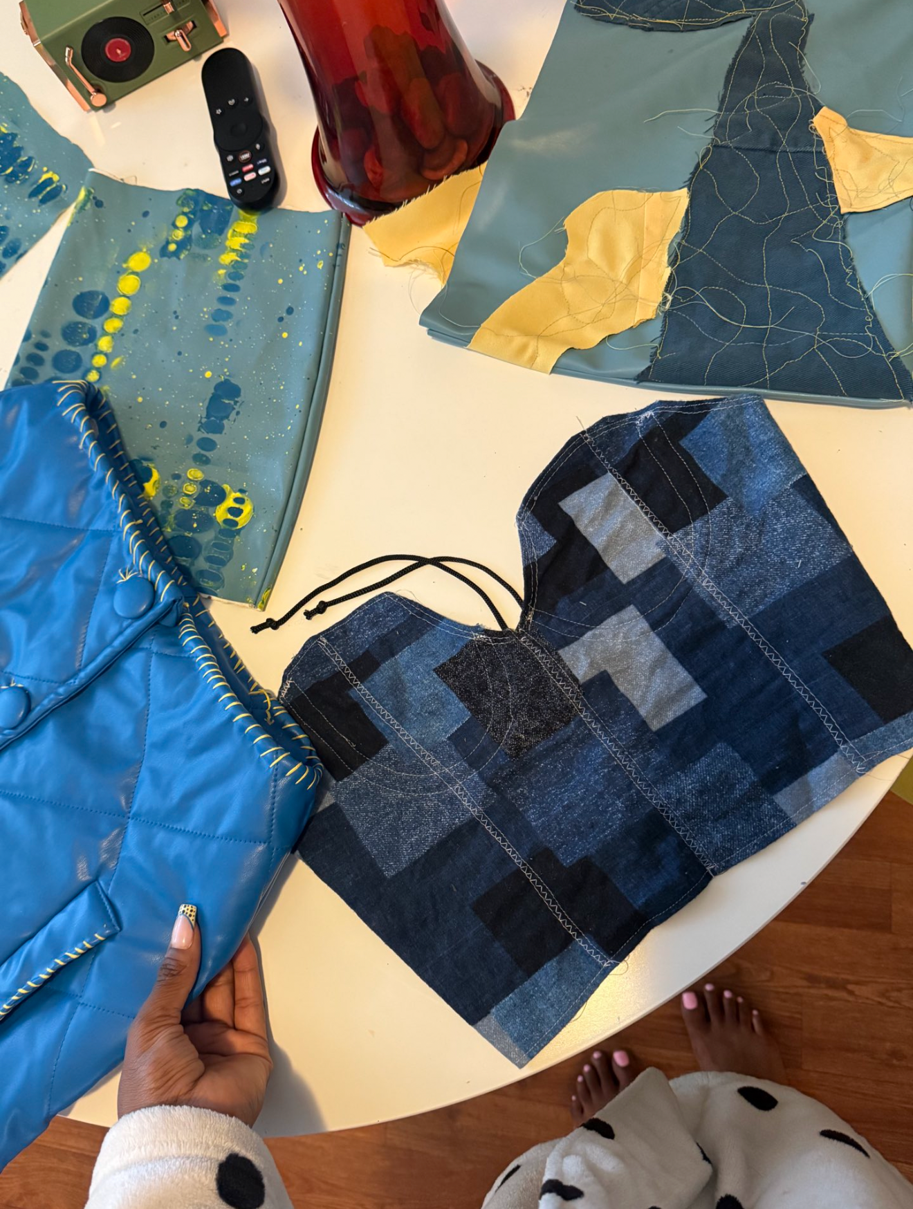 Denim Patchwork Bustier